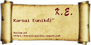 Karsai Euniké névjegykártya